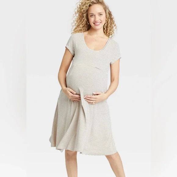 The Nines by HATCH | Dresses | The Nines By Hatch Maternity Jersey Swing Dress  Stripe Xs Nwt | Poshmark